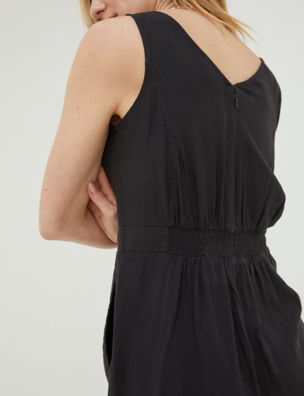 Linen Rich Sleeveless Cropped Jumpsuit image 6