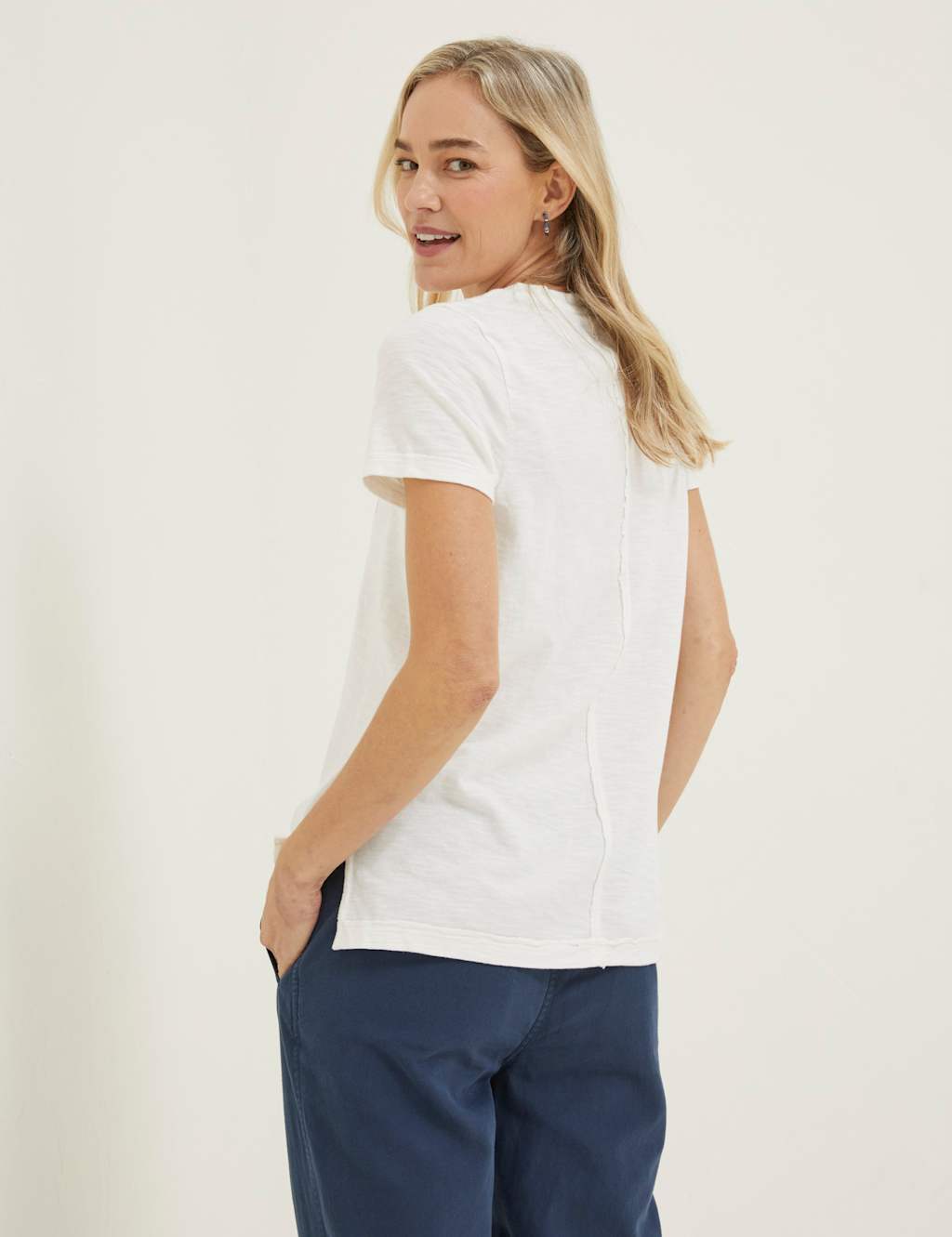 Pure Cotton Embroidered Floral T-Shirt image 2