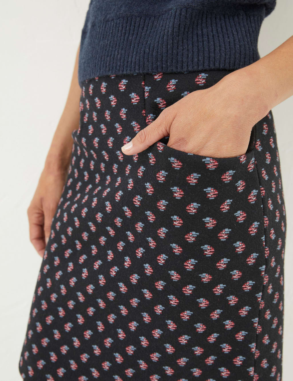 Jersey Floral Mini A-Line Skirt image 4