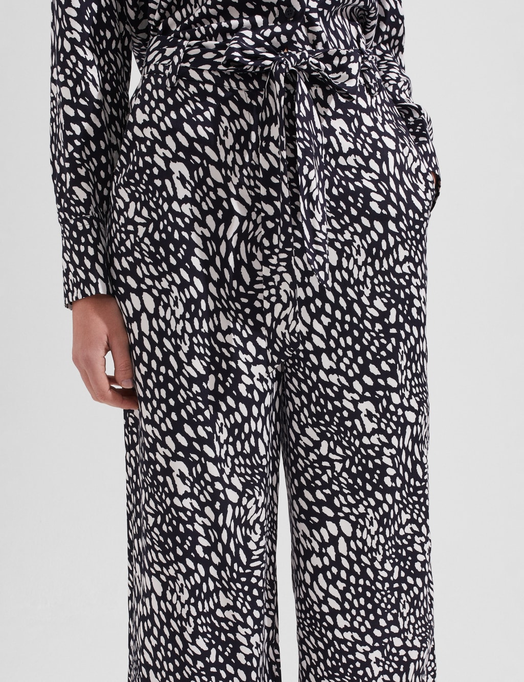 Animal Print Belted Wide Leg Culottes image 3