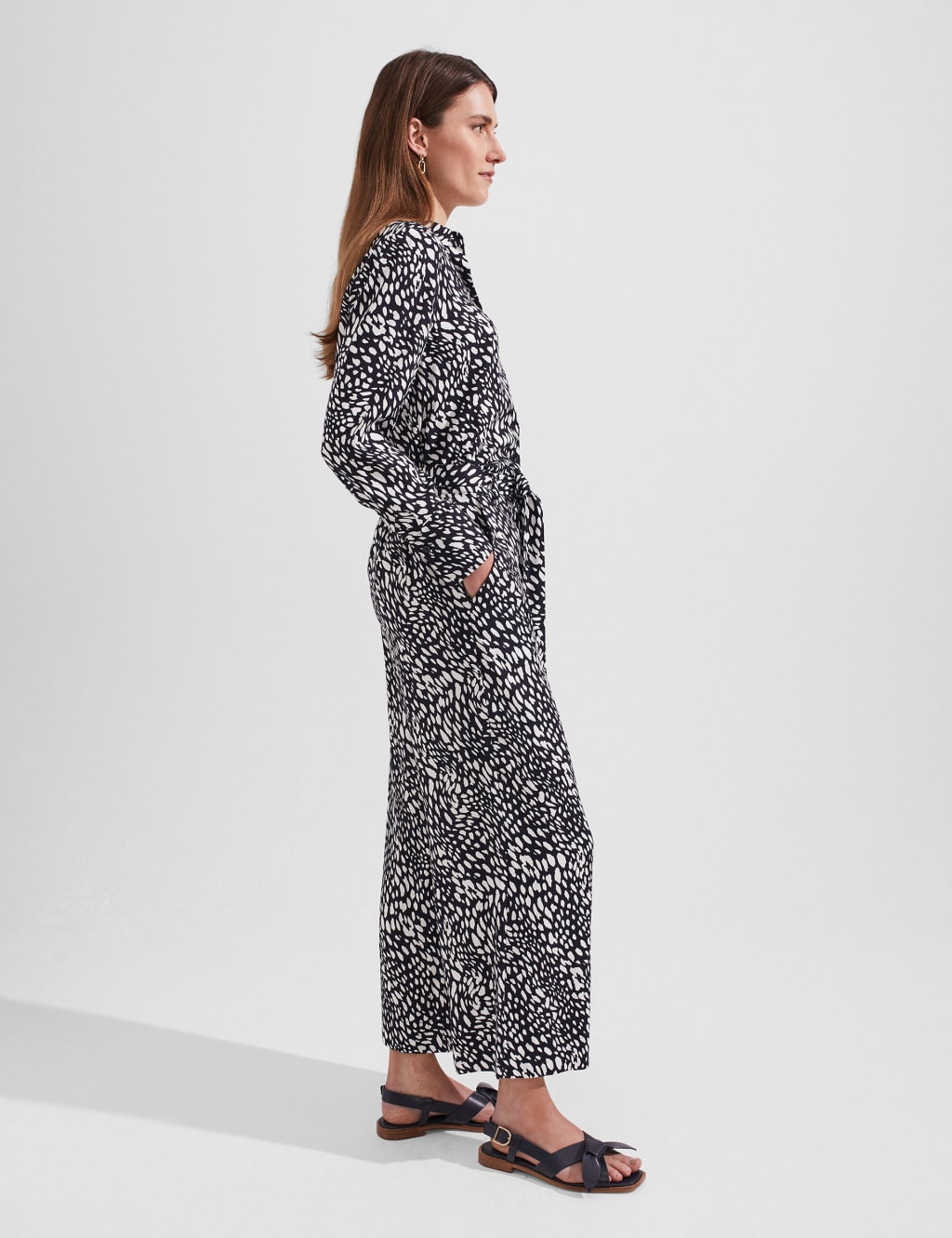 Animal Print Belted Wide Leg Culottes image 4