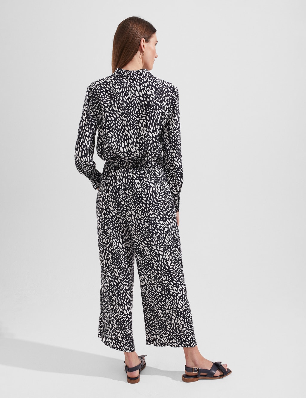 Animal Print Belted Wide Leg Culottes image 5