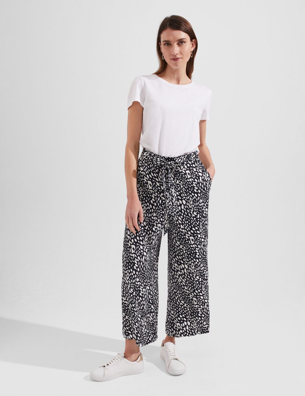 Animal Print Belted Wide Leg Culottes image 5