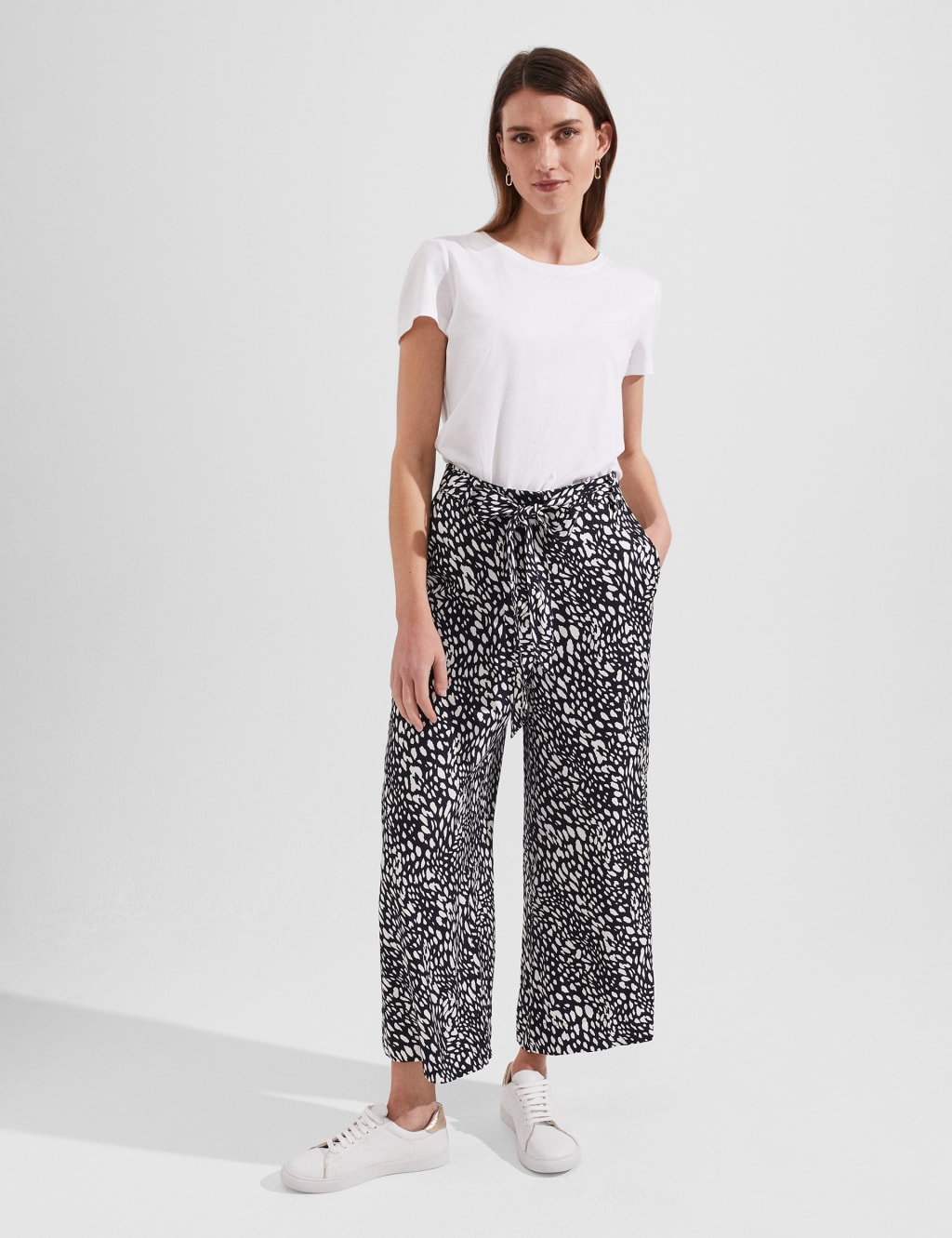 Animal Print Belted Wide Leg Culottes image 6