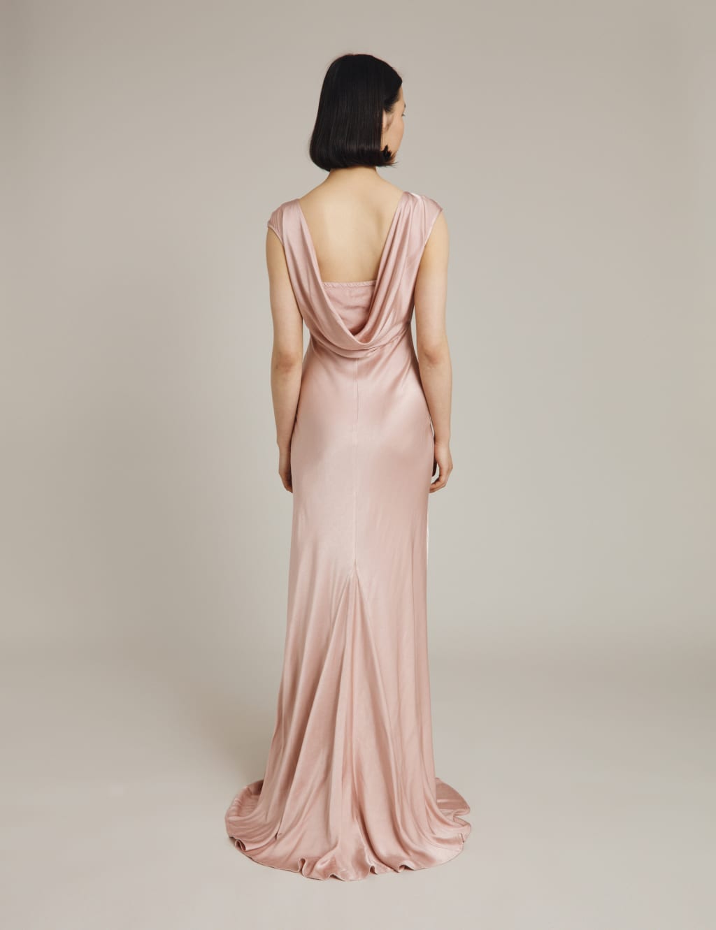 Satin Round Neck Maxi Waisted Dress image 4