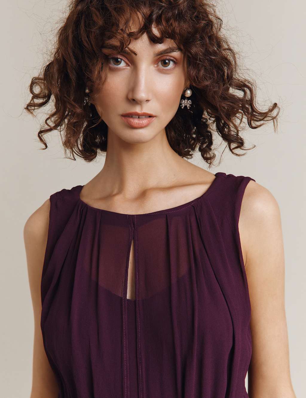 Satin Round Neck Maxi Waisted Dress image 2
