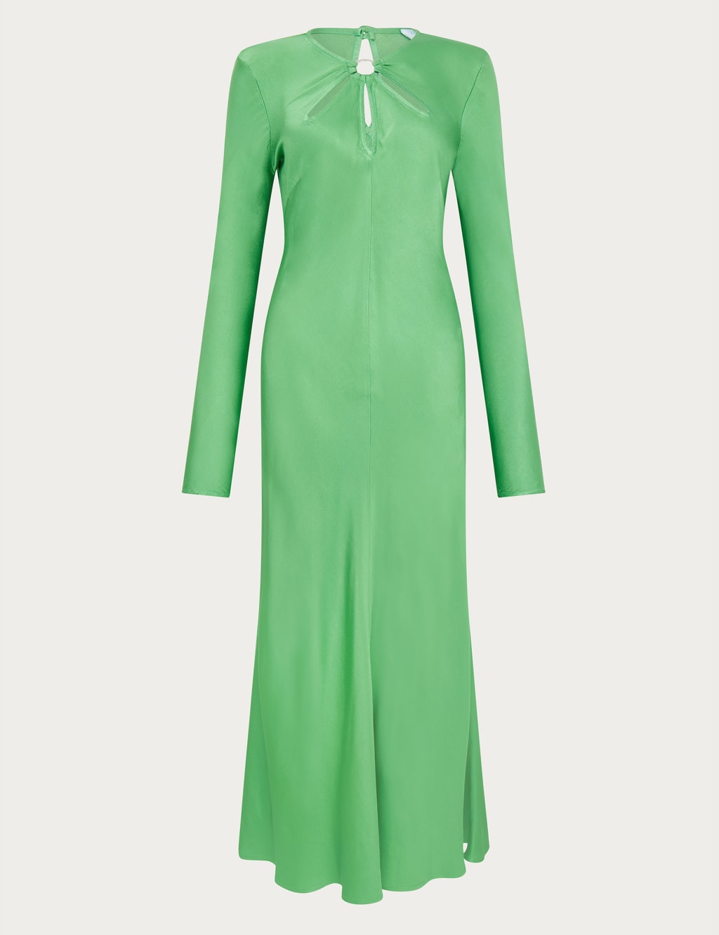 Satin Round Neck Midi Smock Dress image 2