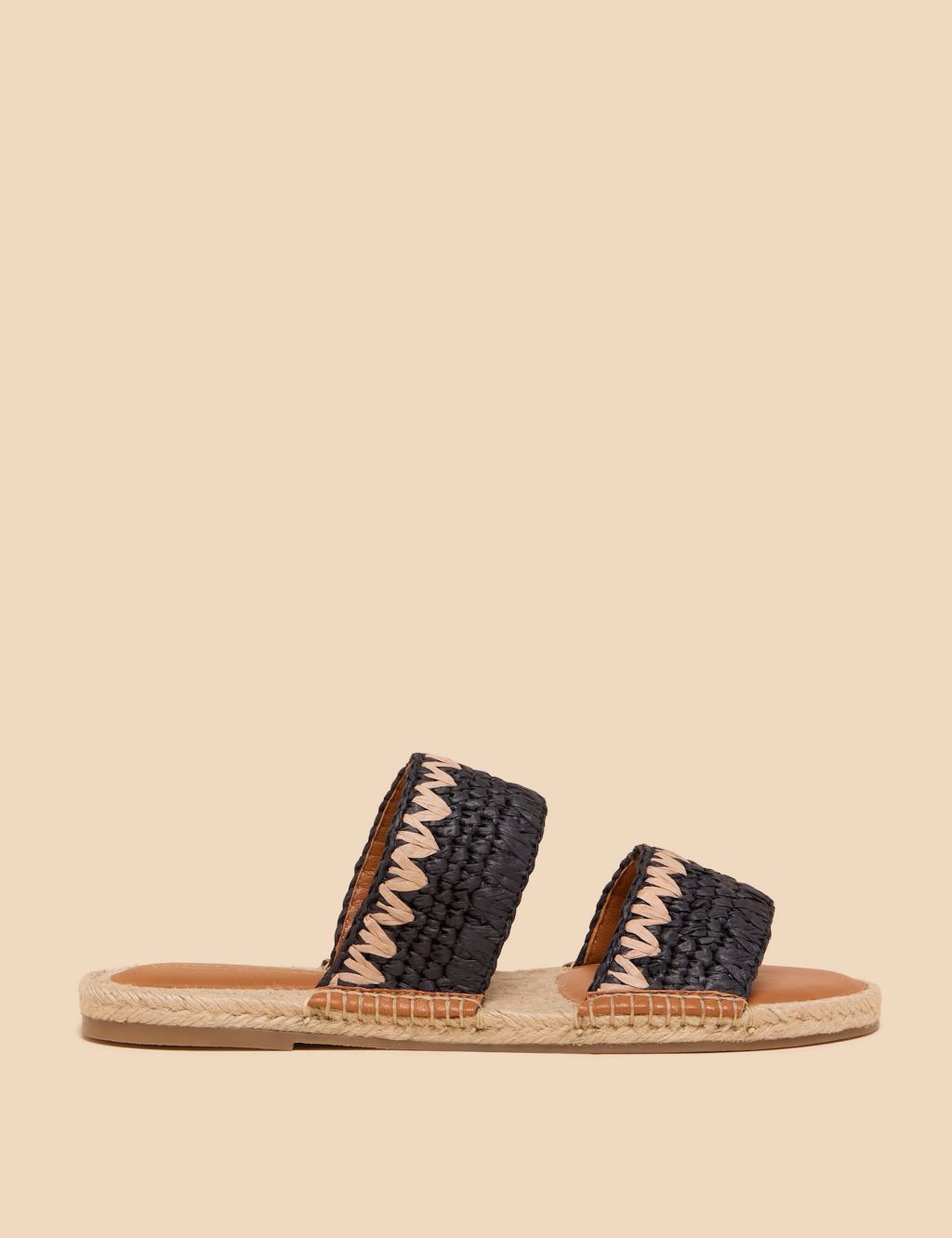 Woven Strappy Flat Mules