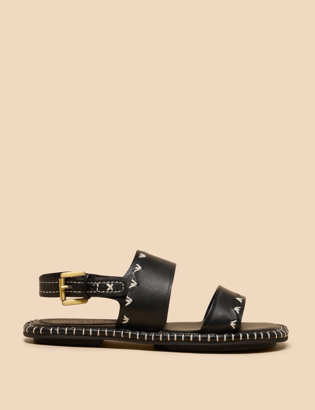 Leather Ankle Strap Flat Sandals