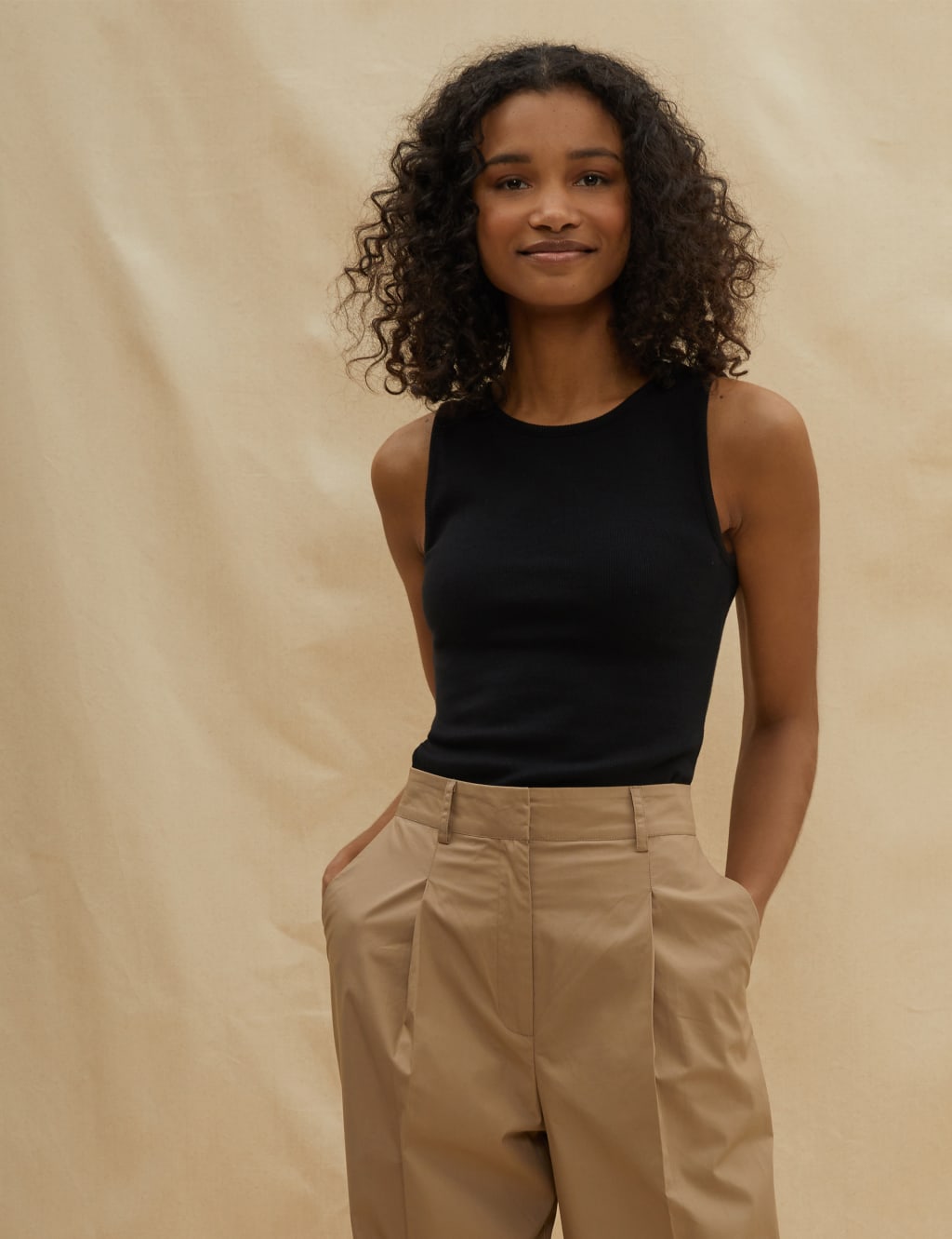 Cotton Rich Ribbed Racer Back Vest image 1