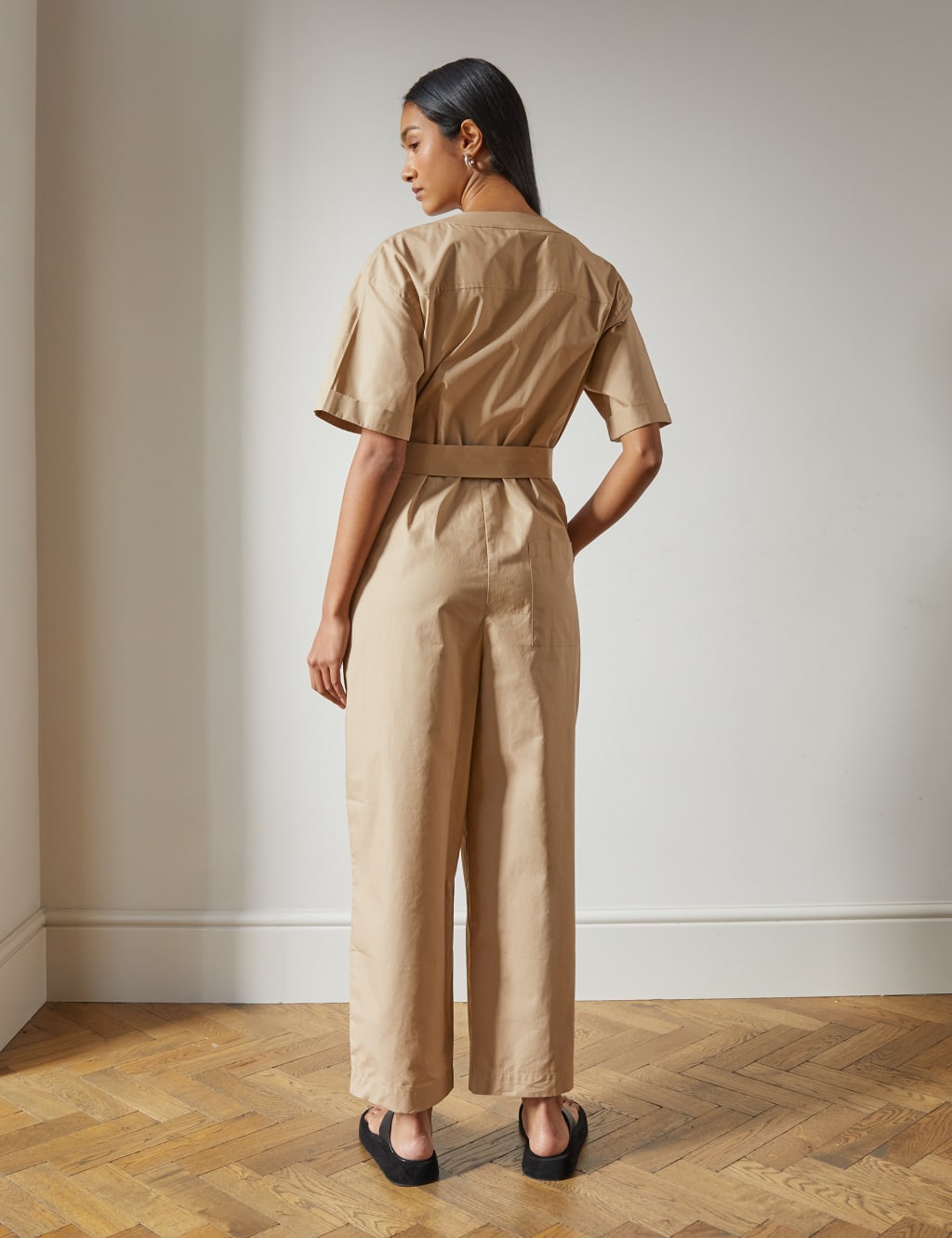 Organic Cotton Belted Short Sleeve Jumpsuit image 3