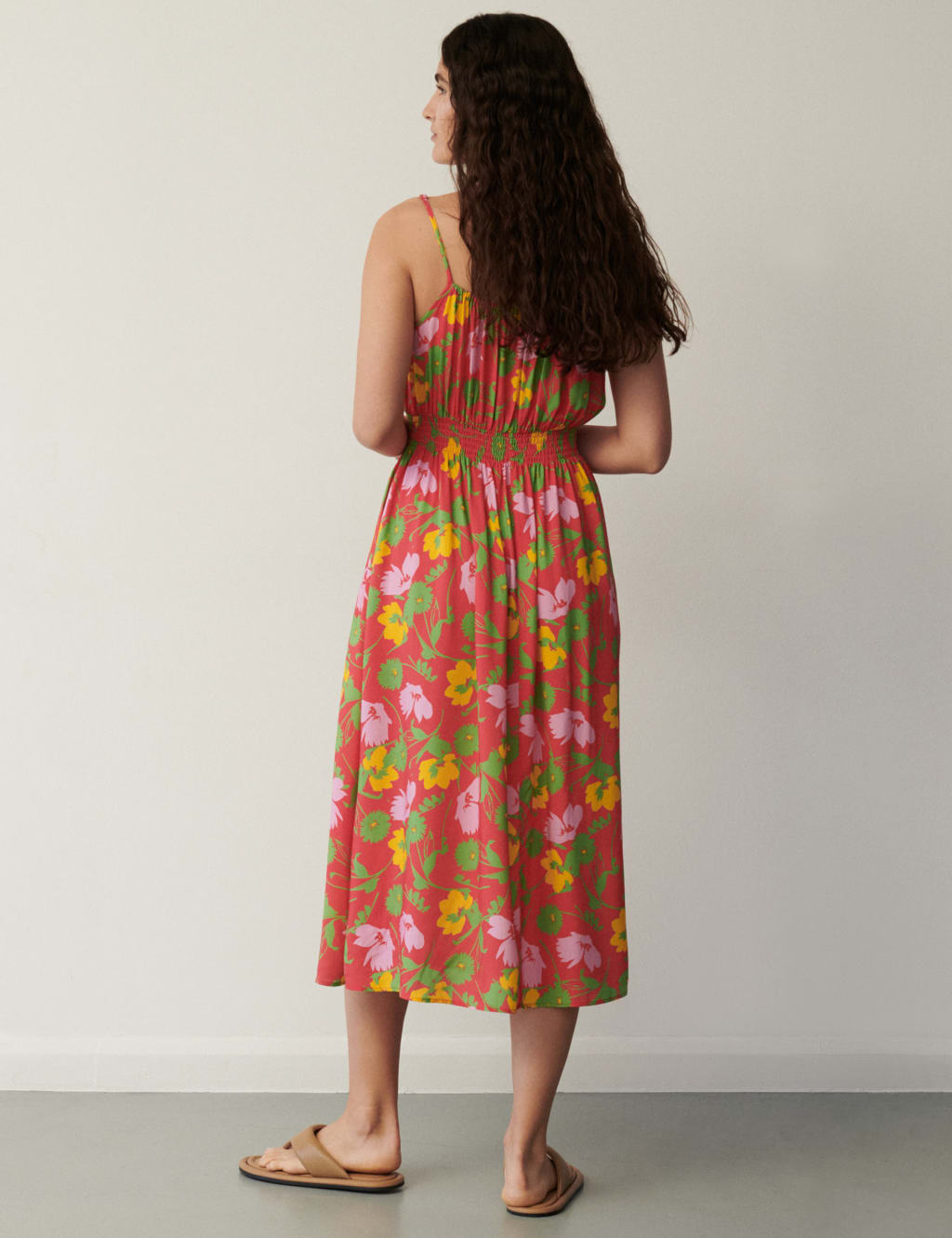 Floral Strappy Midi Waisted Dress image 2