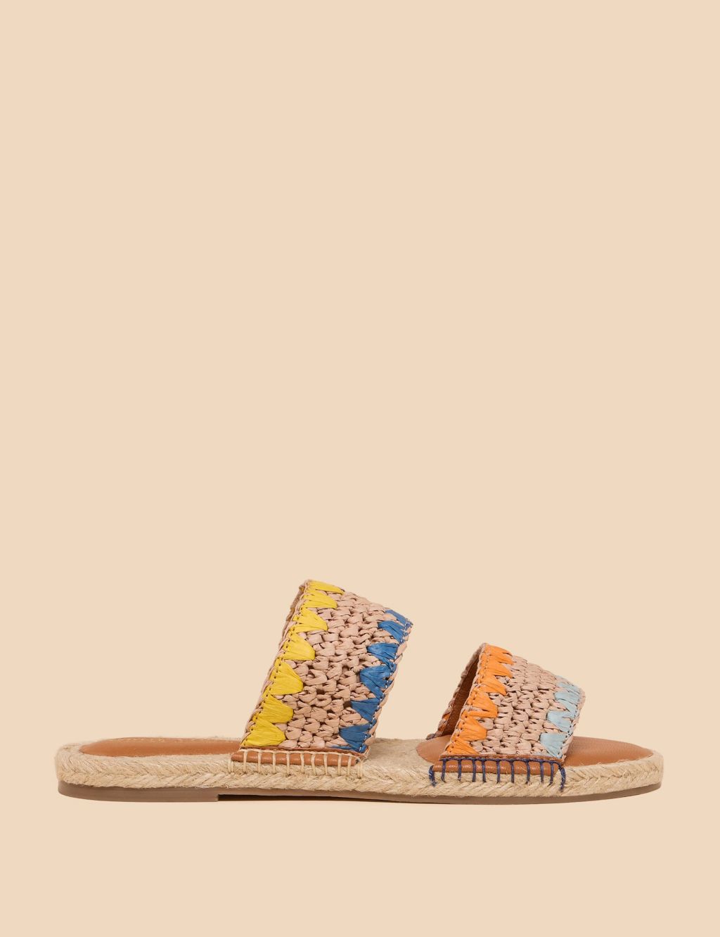 Woven Strappy Flat Mules
