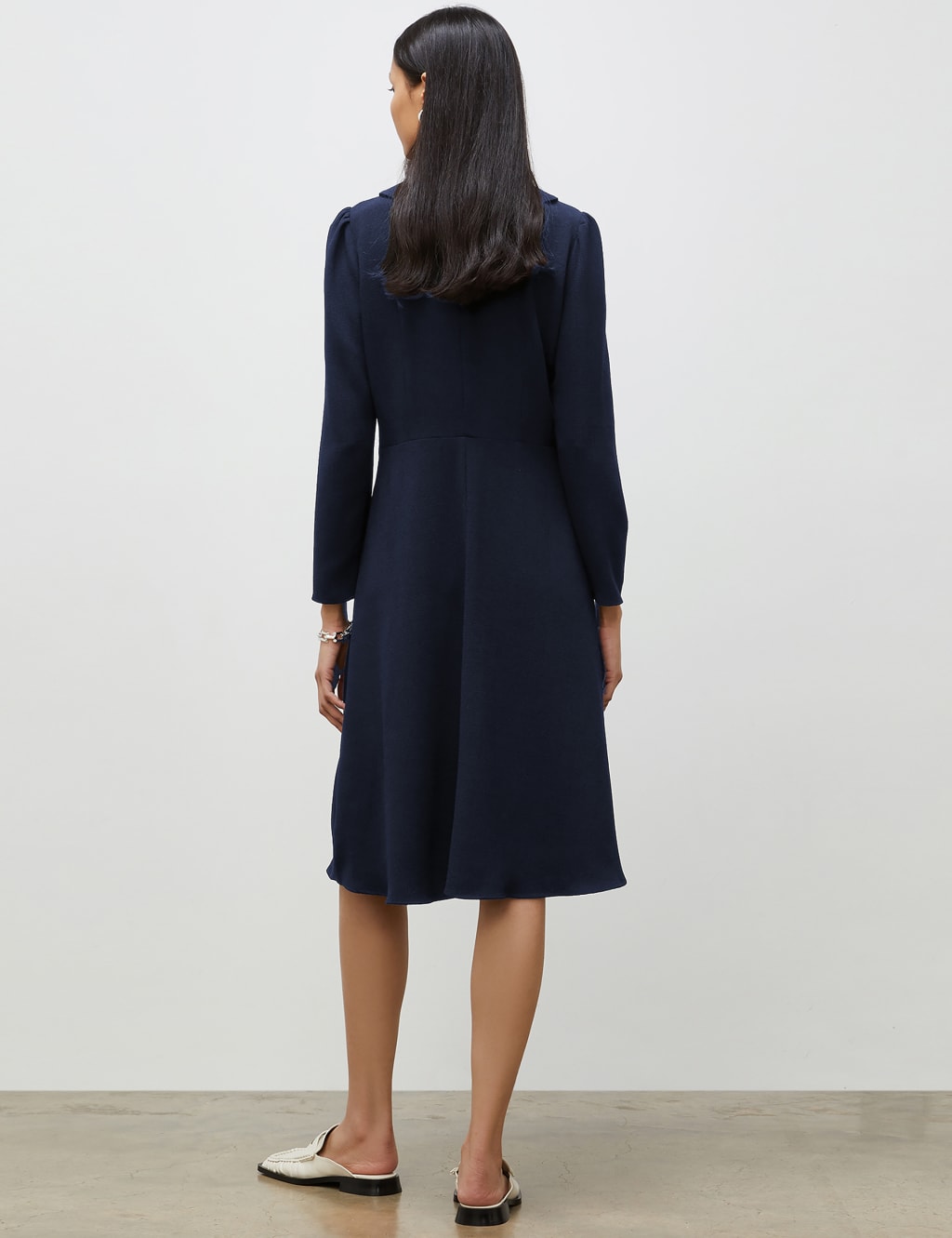 Peter Pan Collar Midi Waisted Dress image 4
