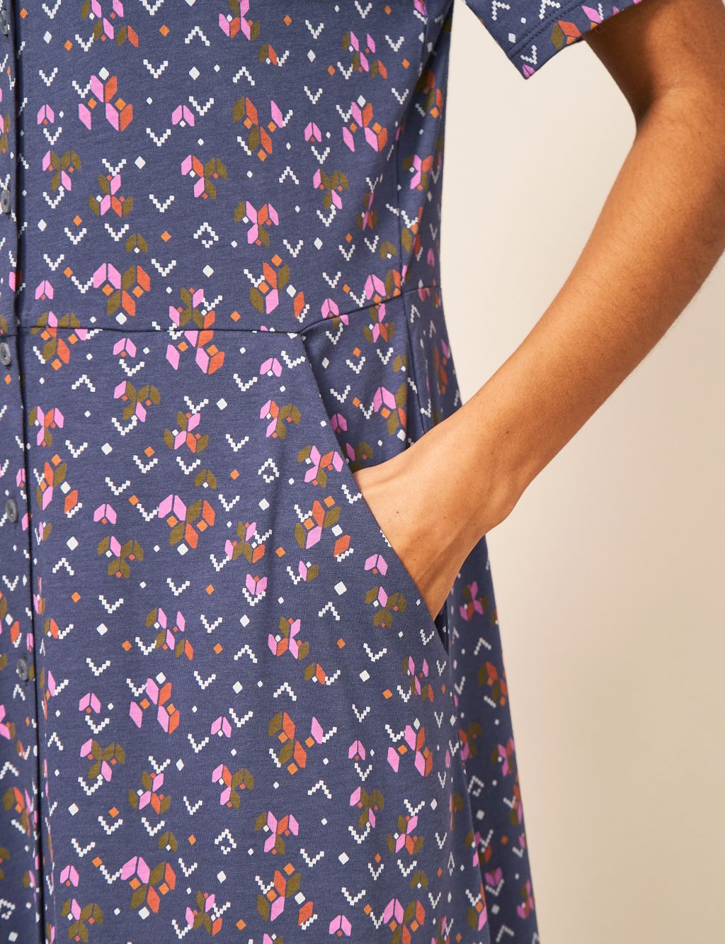 Jersey Printed Midi Shirt Dress image 2