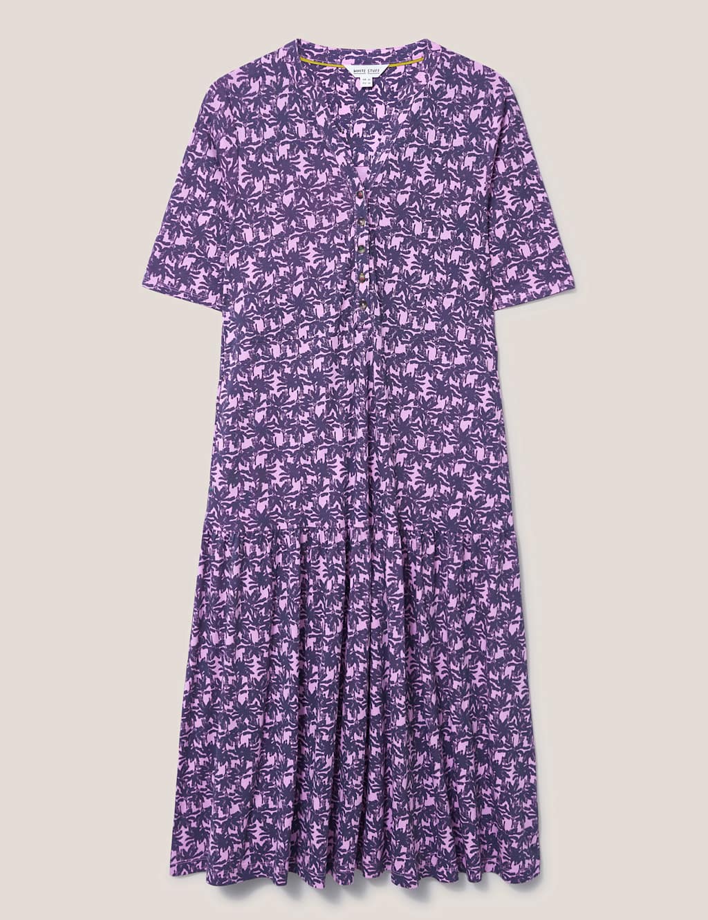 Jersey Printed V-Neck Midi T-Shirt Dress image 2