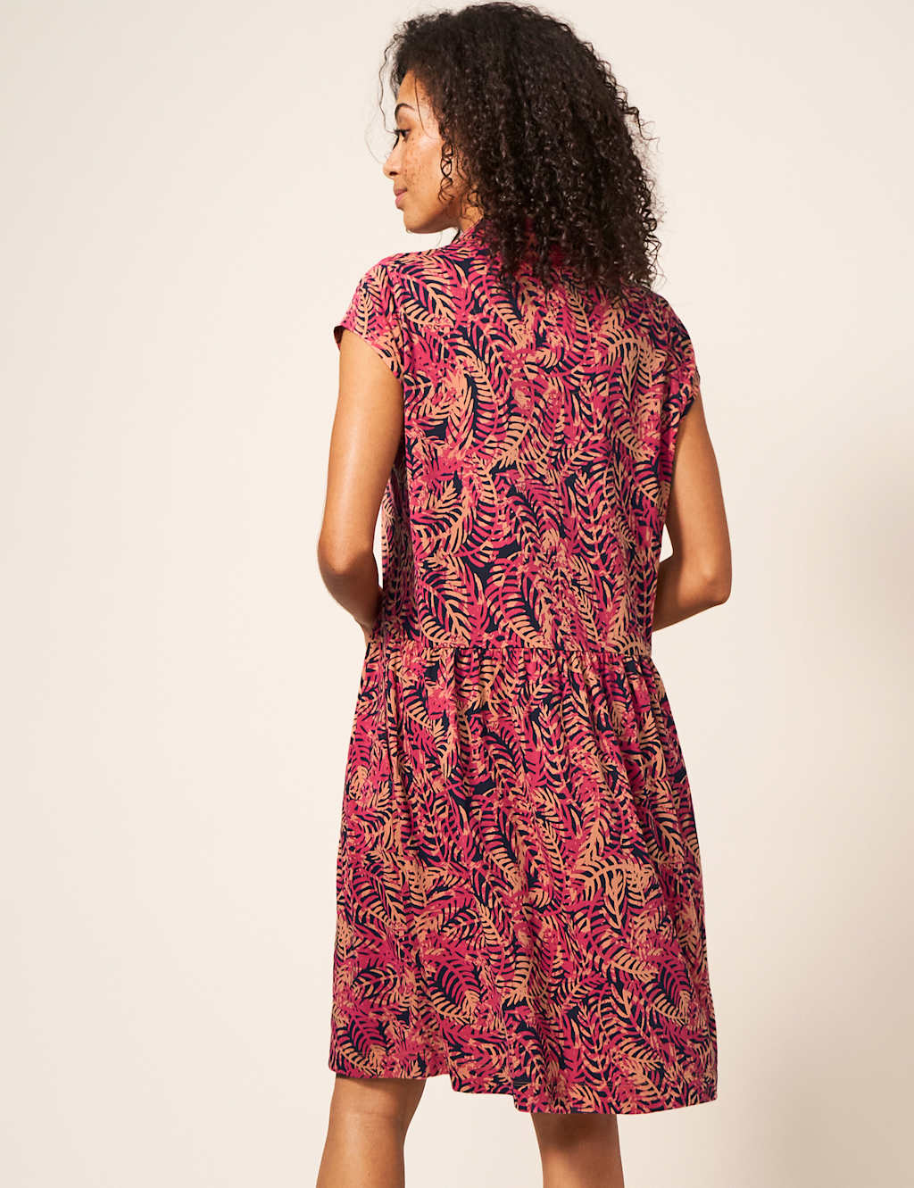 Jersey Printed Knee Length Shirt Dress image 4