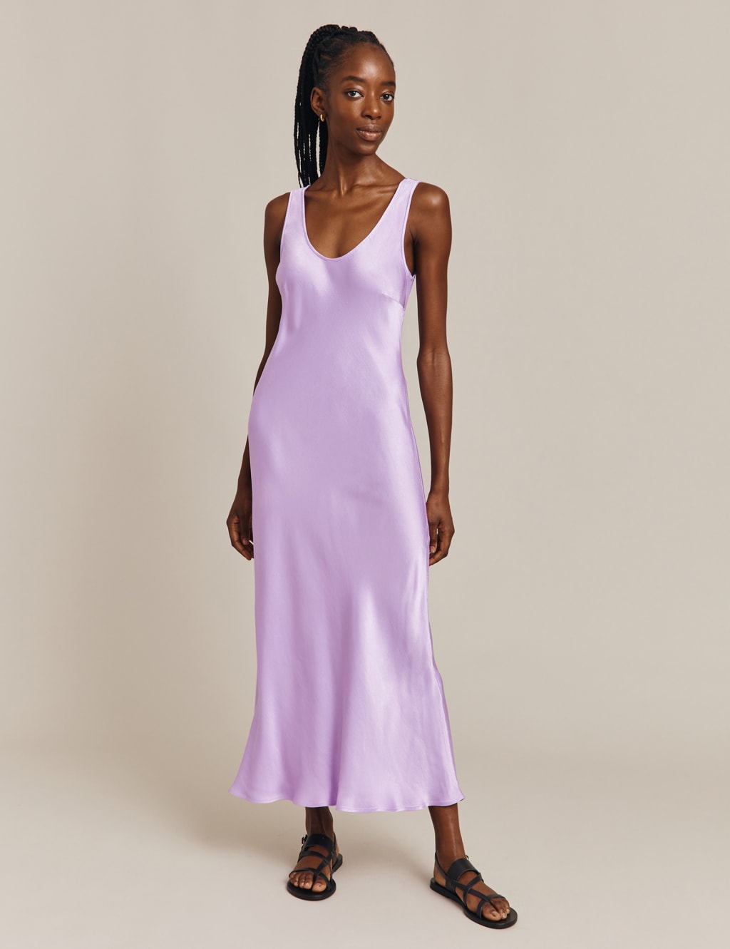 Satin Sleeveless Midaxi Slip Dress image 1