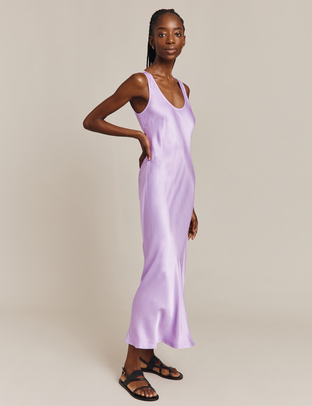 Satin Sleeveless Midaxi Slip Dress image 3