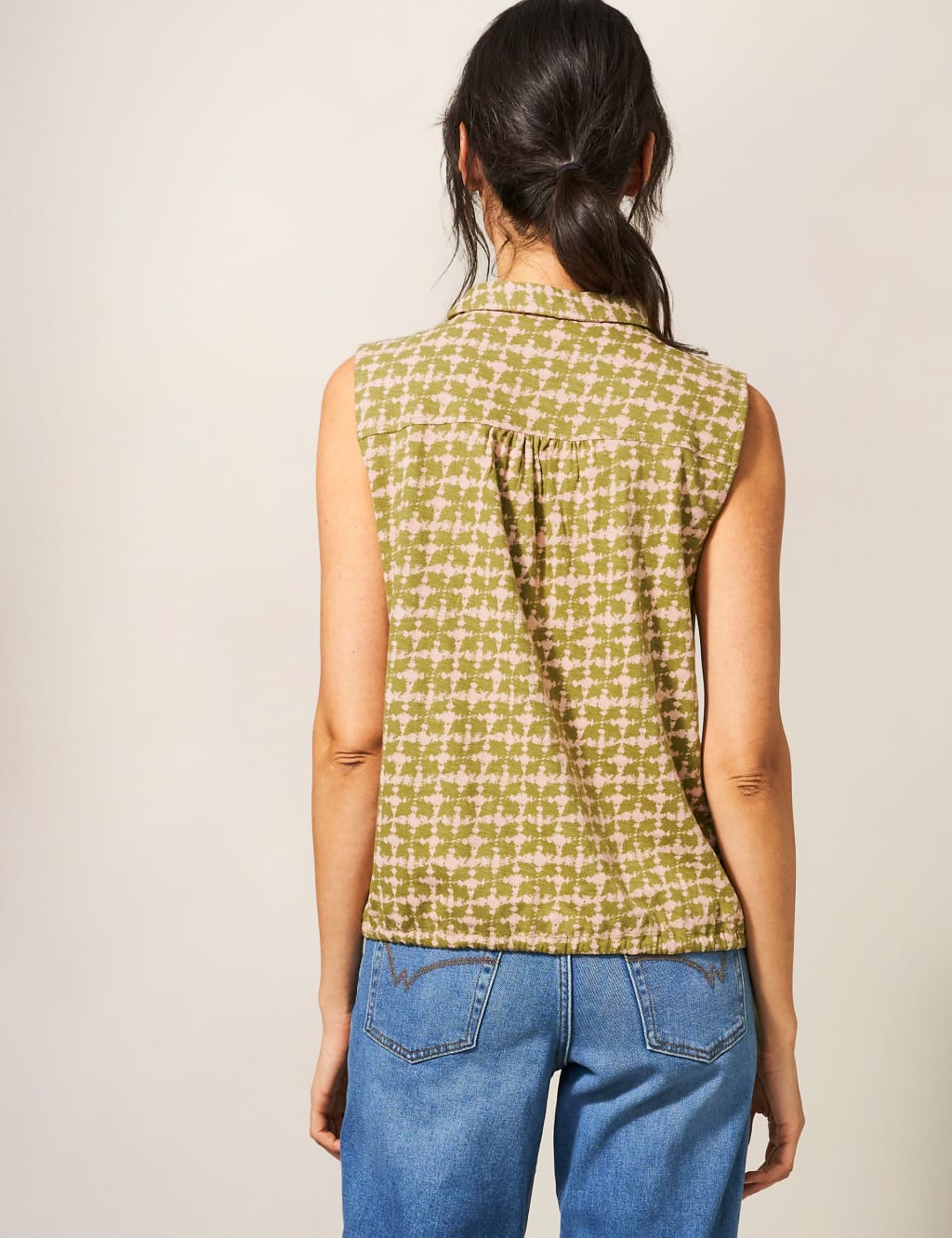 Pure Cotton Printed Tie Front Shirt image 4