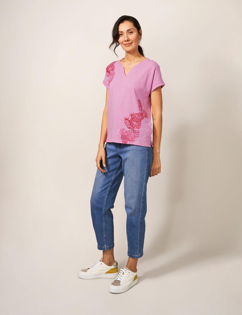 Pure Cotton Embroidered T-Shirt image 3