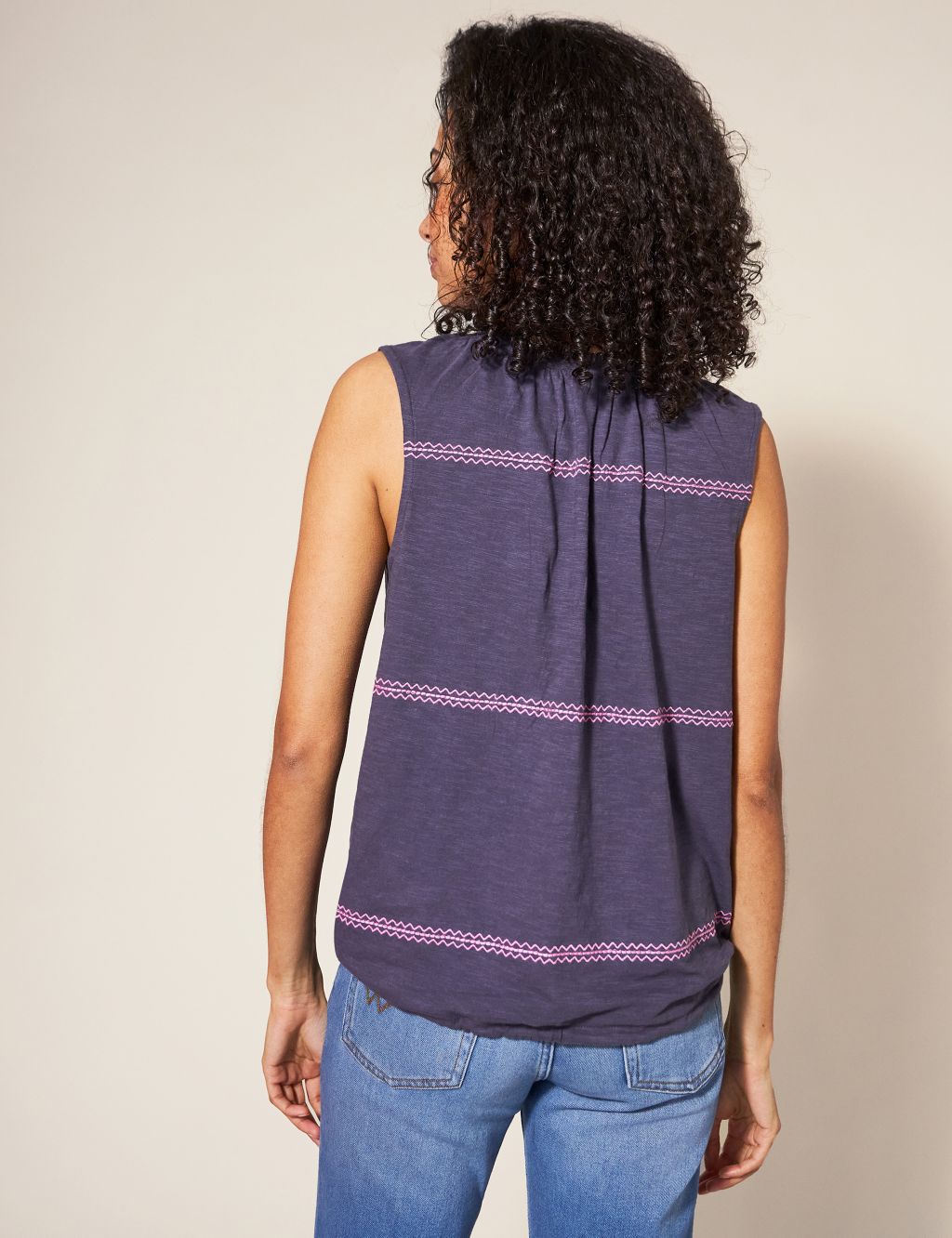Pure Cotton Embroidered Vest image 3