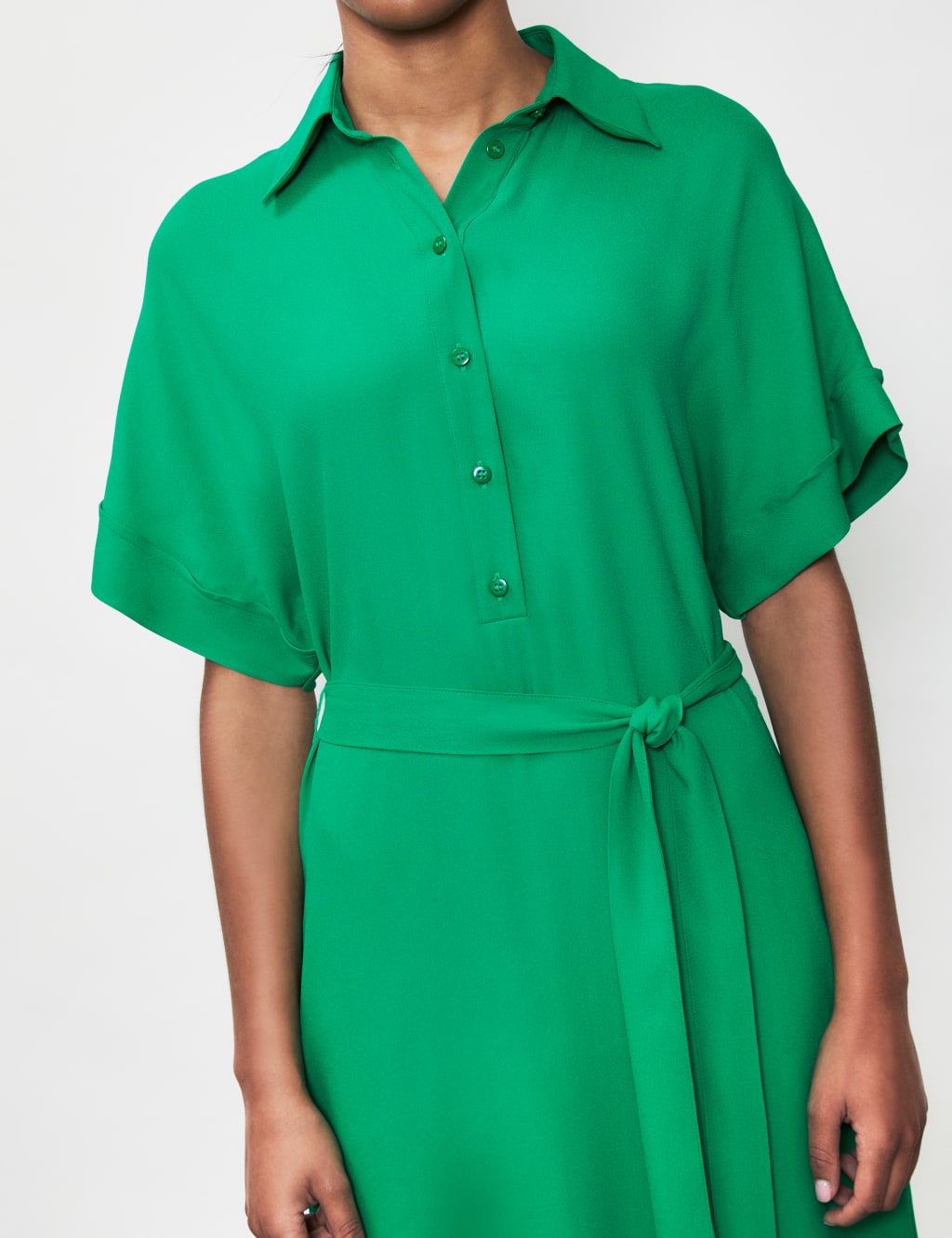 Belted Midi Shirt Dress image 3