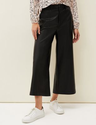 M&S Phase Eight Womens Leather Look Wide Leg Culottes