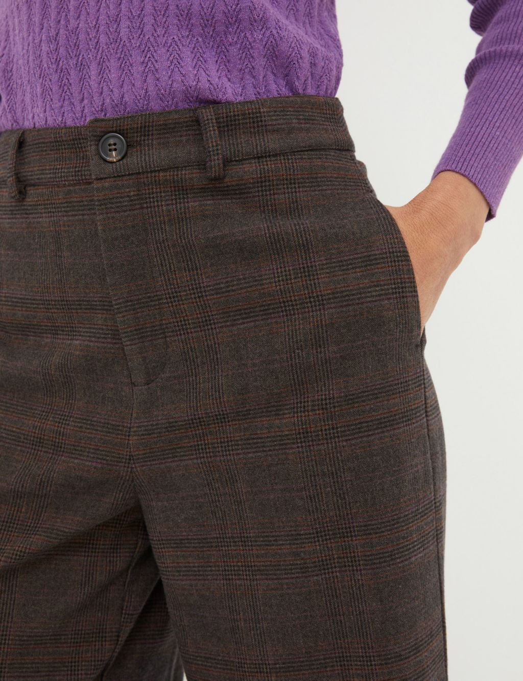 Checked Wide Leg Trousers image 4