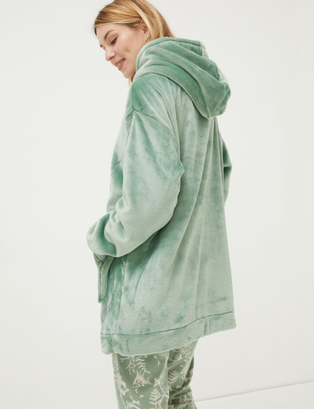 Fleece Longline Hoodie image 3