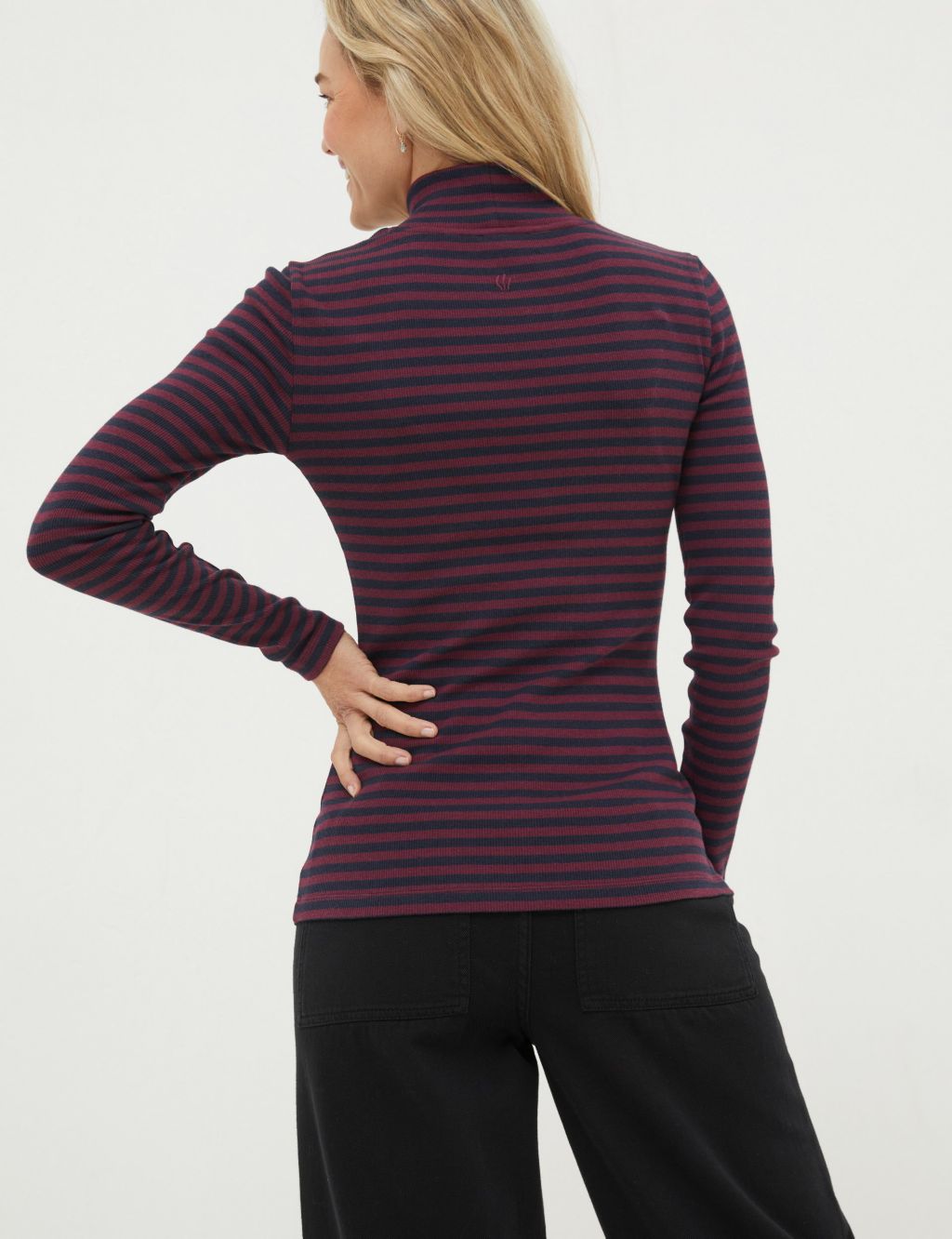 Modal Blend Striped Ribbed Top image 2