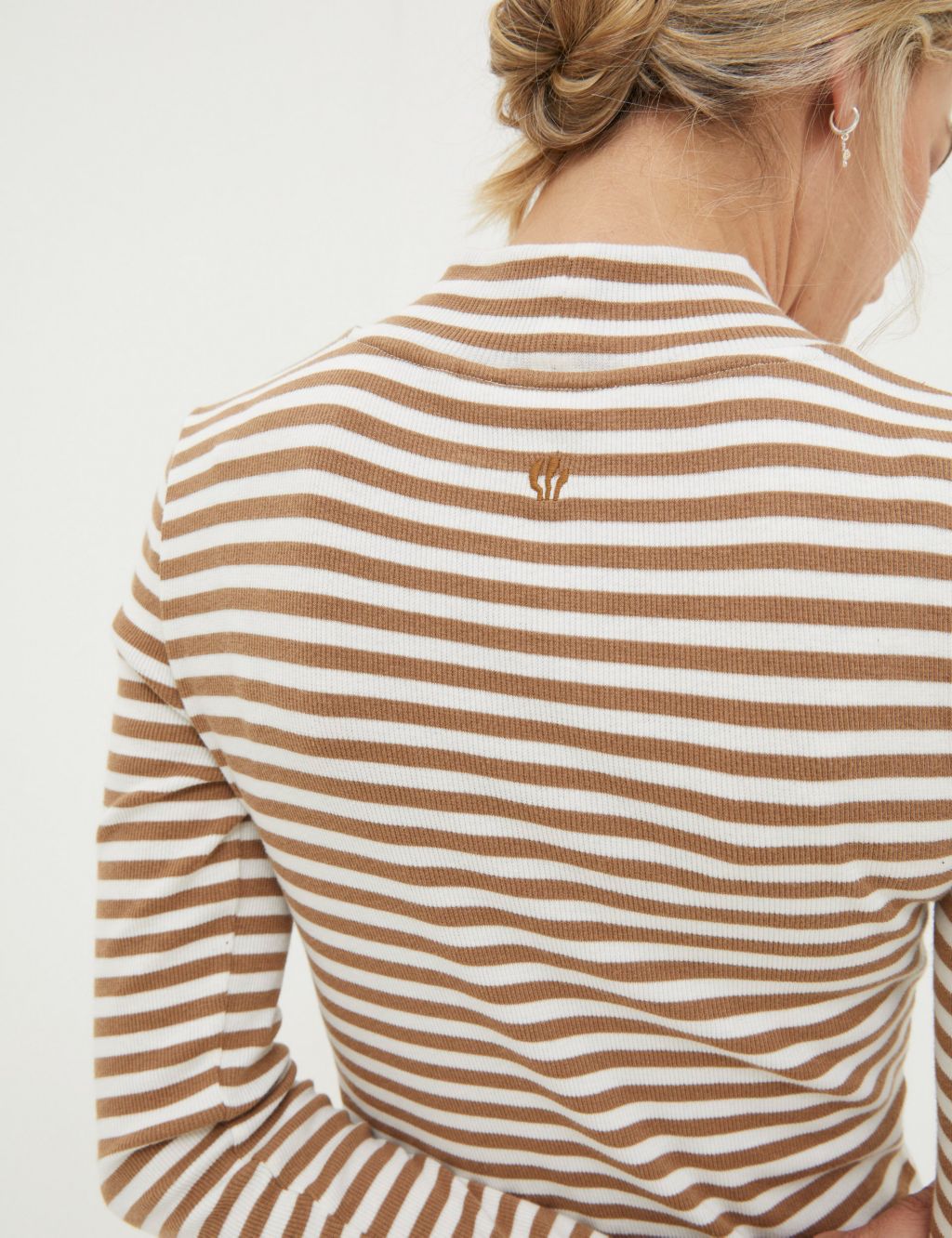 Cotton Rich Striped Ribbed Top image 3