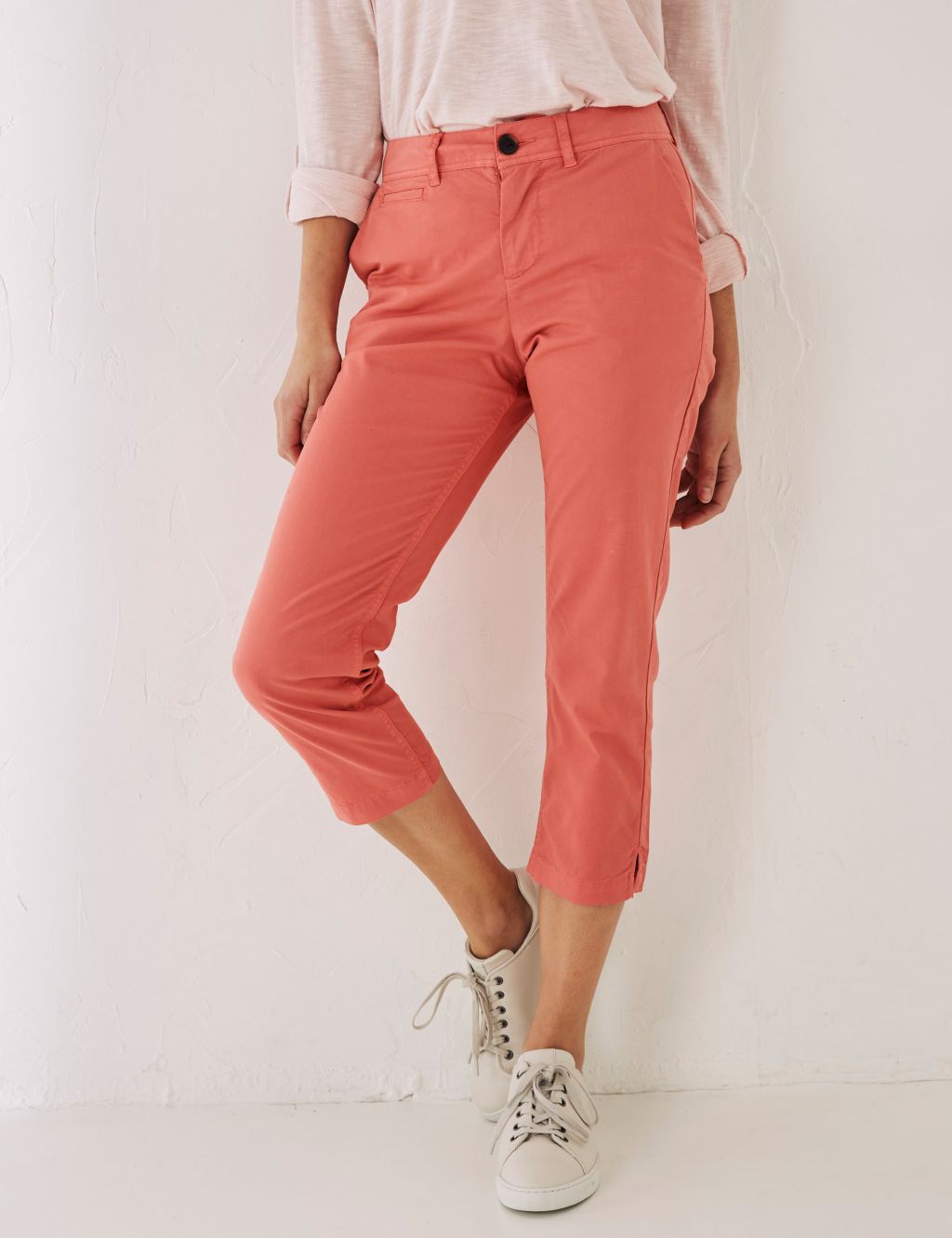 Cotton Rich Slim Fit Cropped Chinos image 1