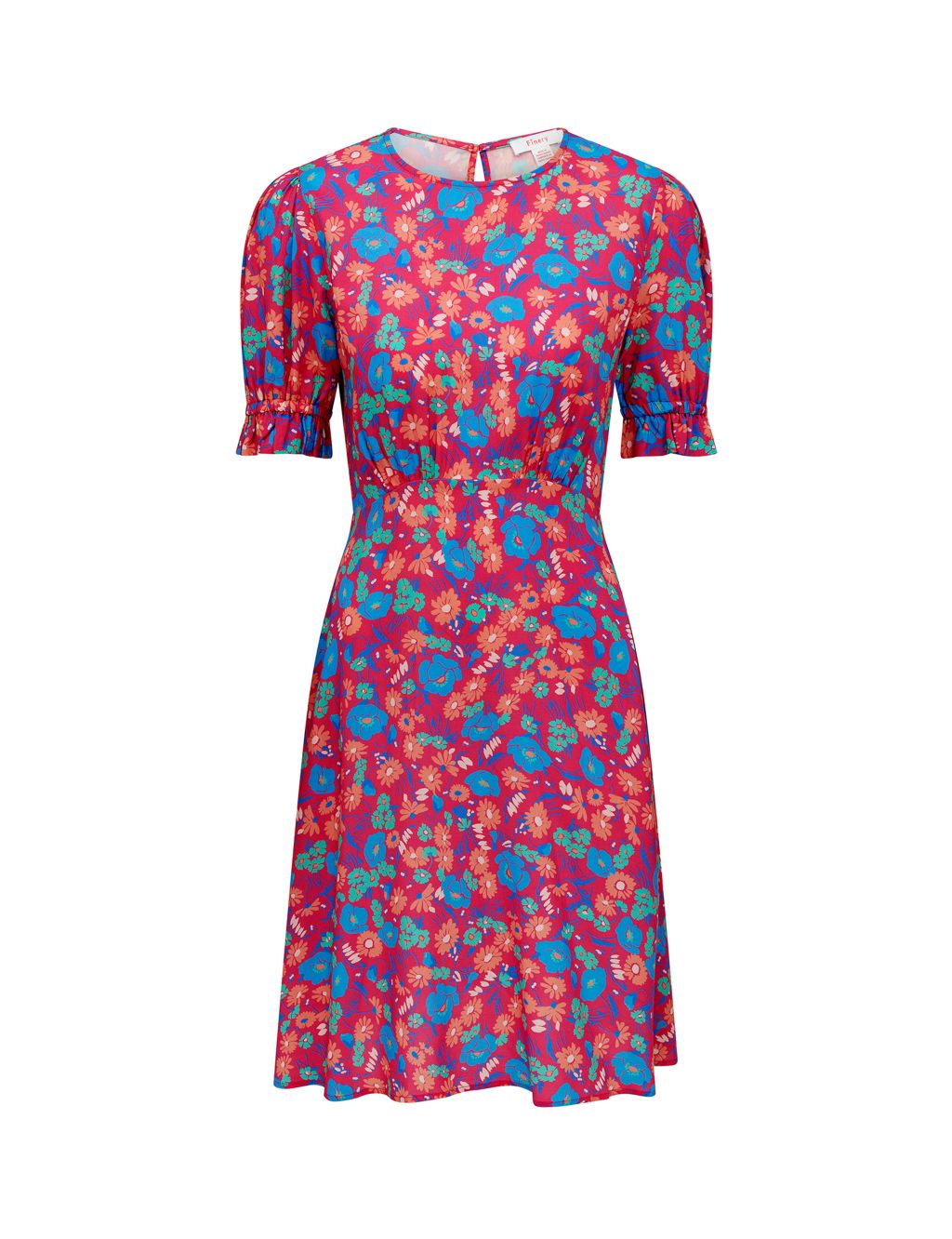 Floral Puff Sleeve Waisted Dress image 2