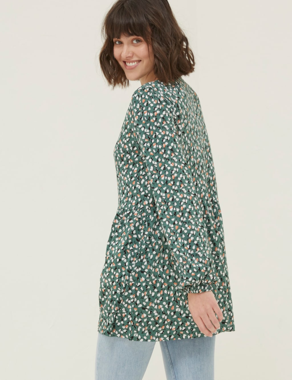Floral Notch Neck Tunic image 2