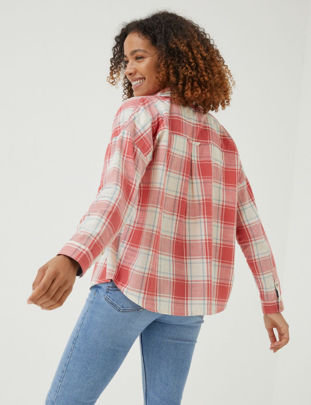 Pure Cotton Checked Collared Relaxed Shirt image 2