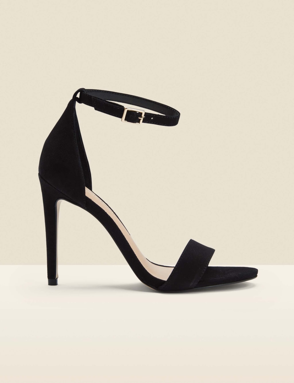 Suede Ankle Strap Stiletto Heel Sandals image 1