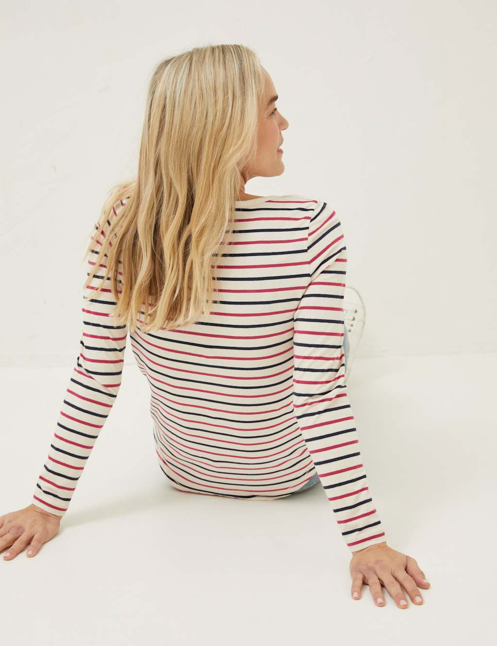 Cotton Rich Striped Crew Neck T-Shirt image 2