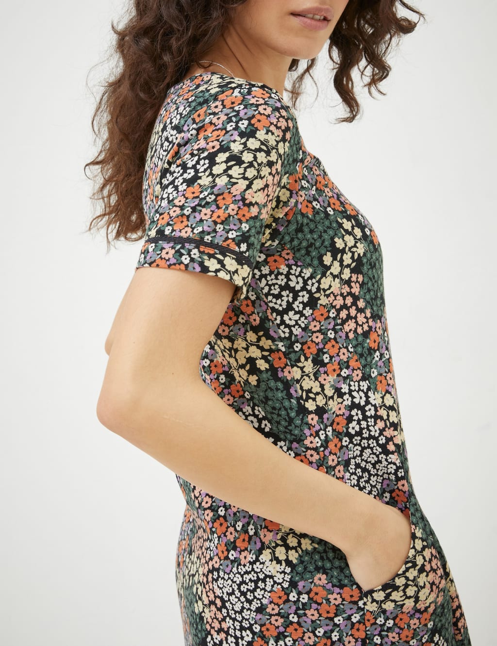 Cotton Rich Floral Mini Skater Dress image 3