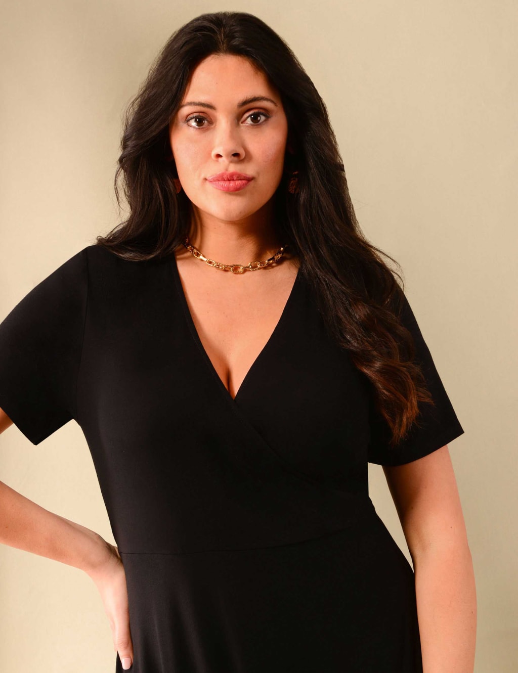Jersey V-Neck Midi Wrap Dress image 2