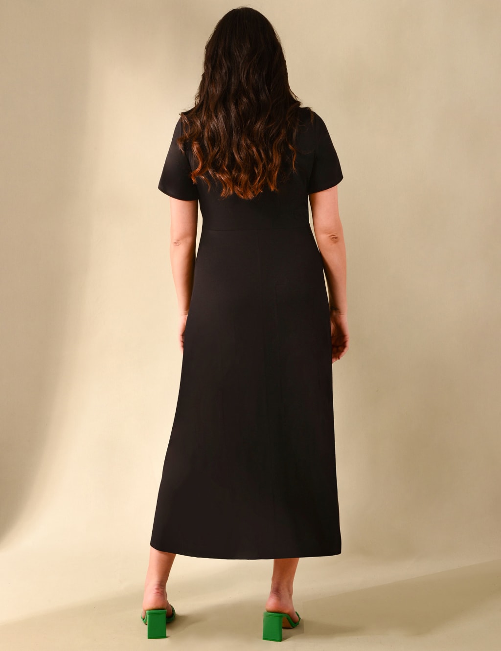 Jersey V-Neck Midi Wrap Dress image 3