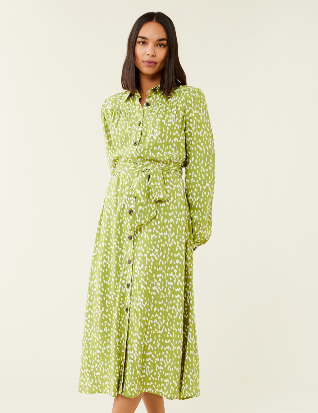 Printed Midi Waisted Dress image 3
