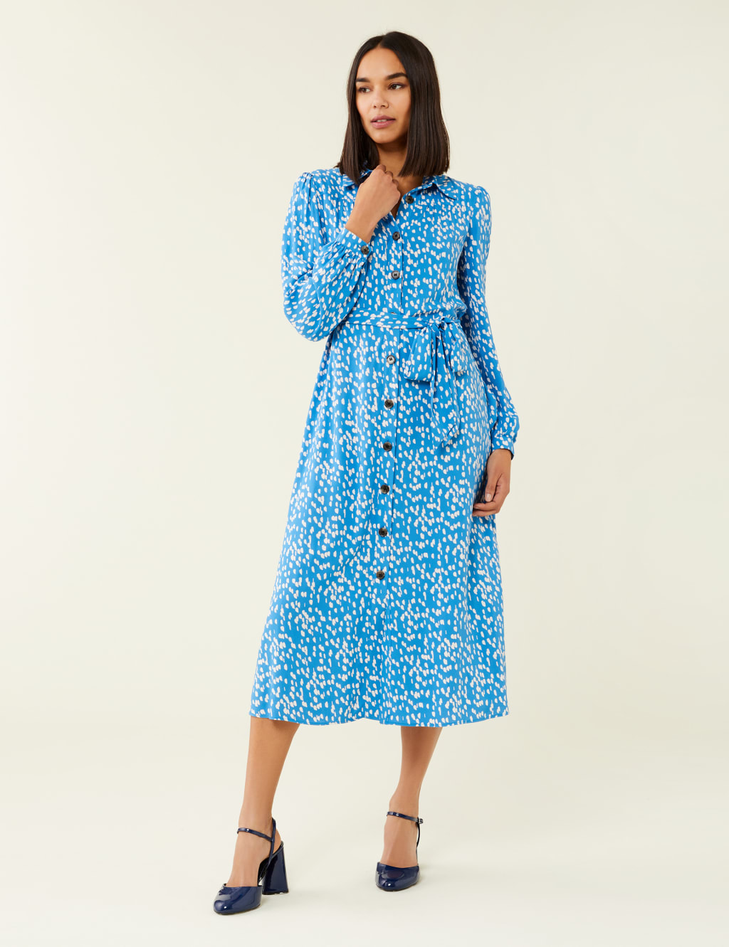 Printed Midi Waisted Dress image 1