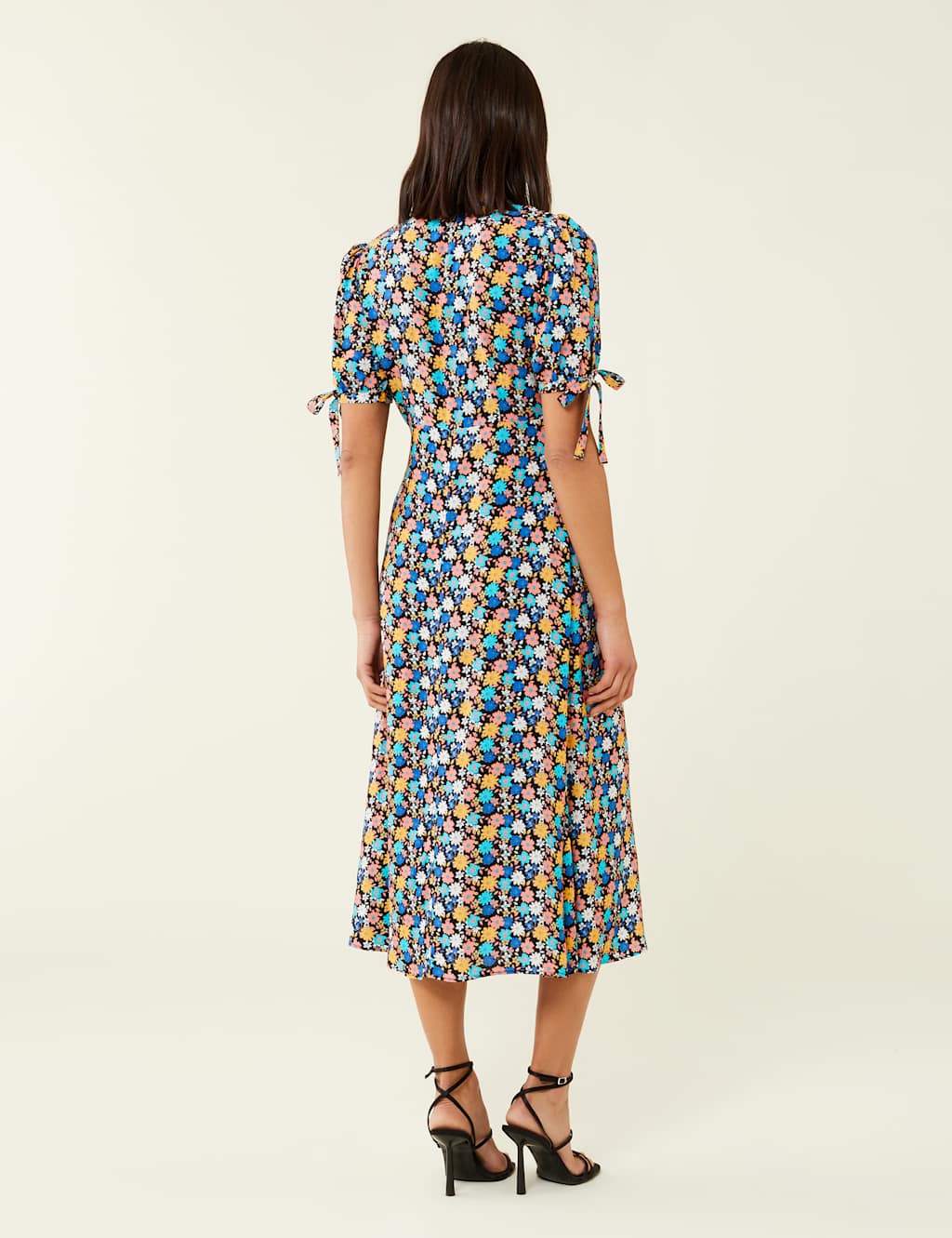 Floral V-Neck Midi Tea Dress image 2
