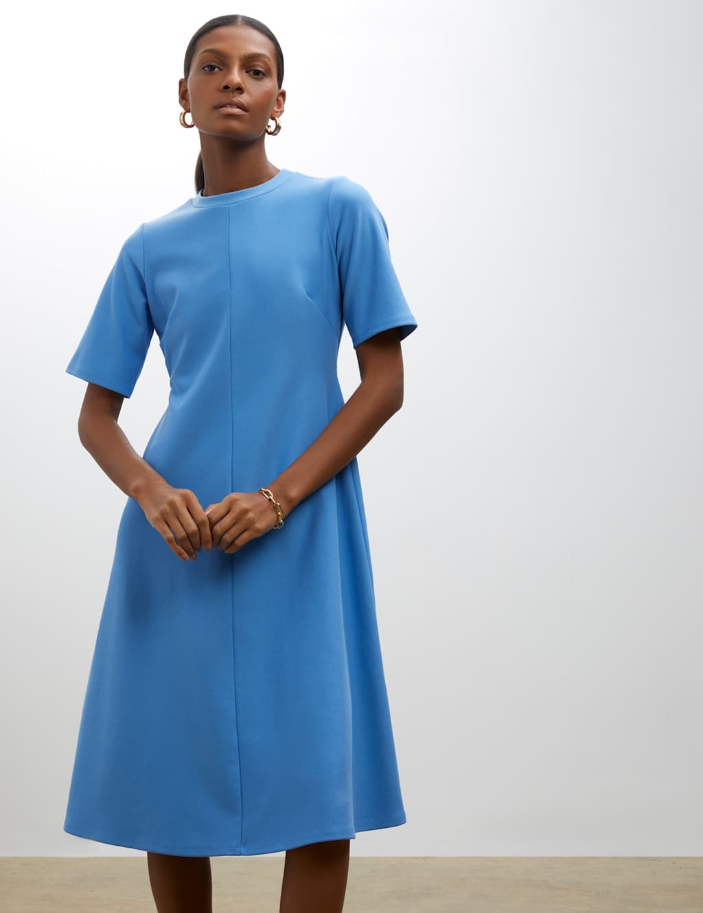 Round Neck Midi Swing Dress image 4