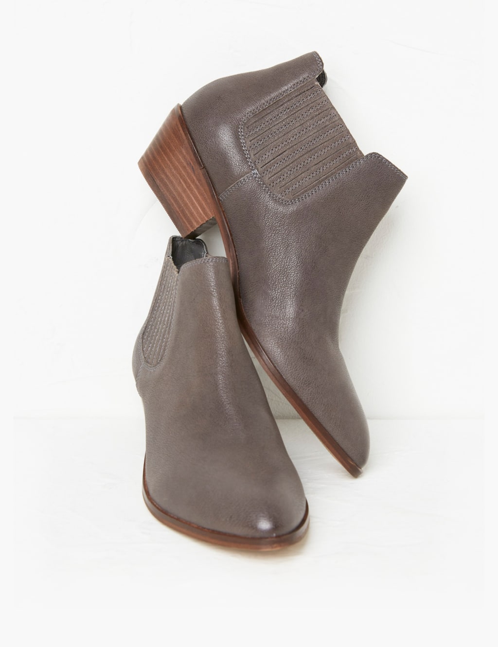 Leather Block Heel Ankle Boots image 2