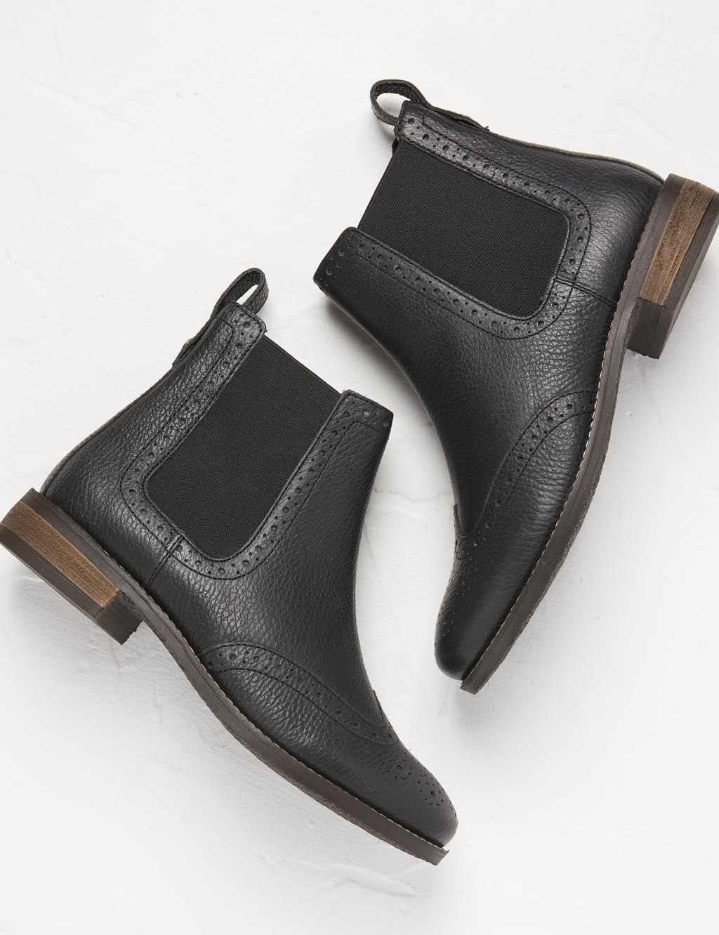 Leather Chelsea Block Heel Ankle Boots image 4