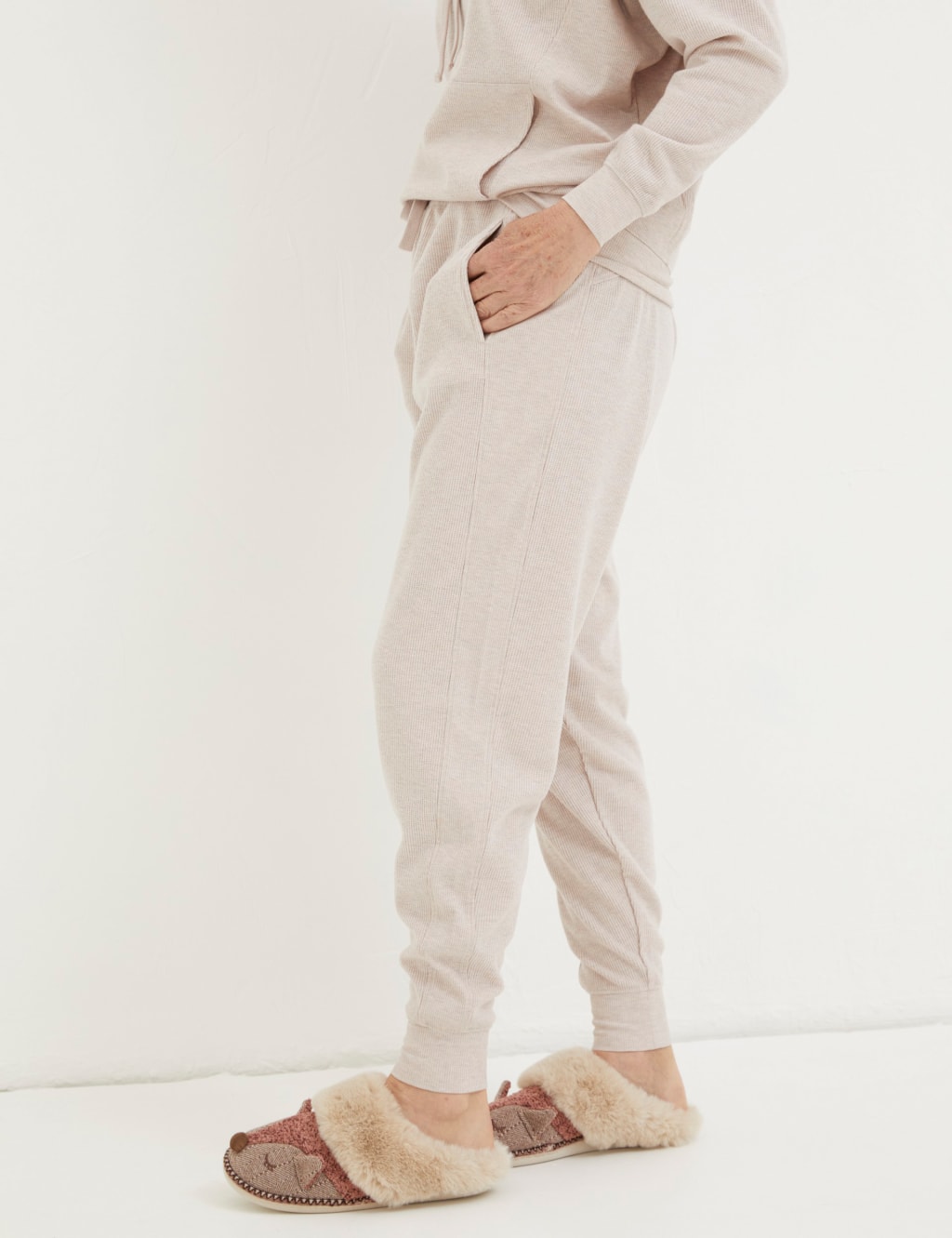Fleece Ribbed Pyjama Bottoms image 1