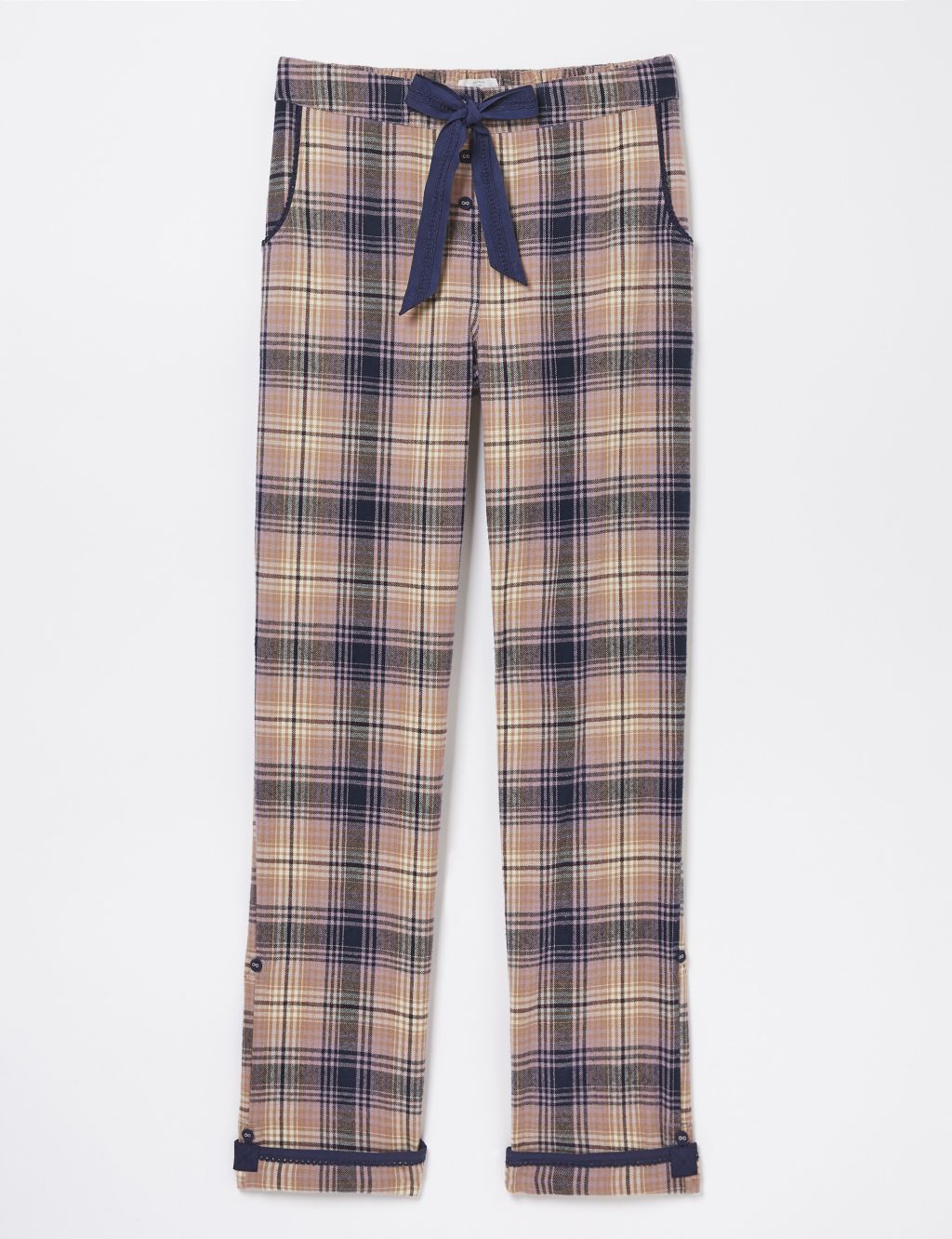 Pure Cotton Checked Cropped Pyjama Bottoms image 2