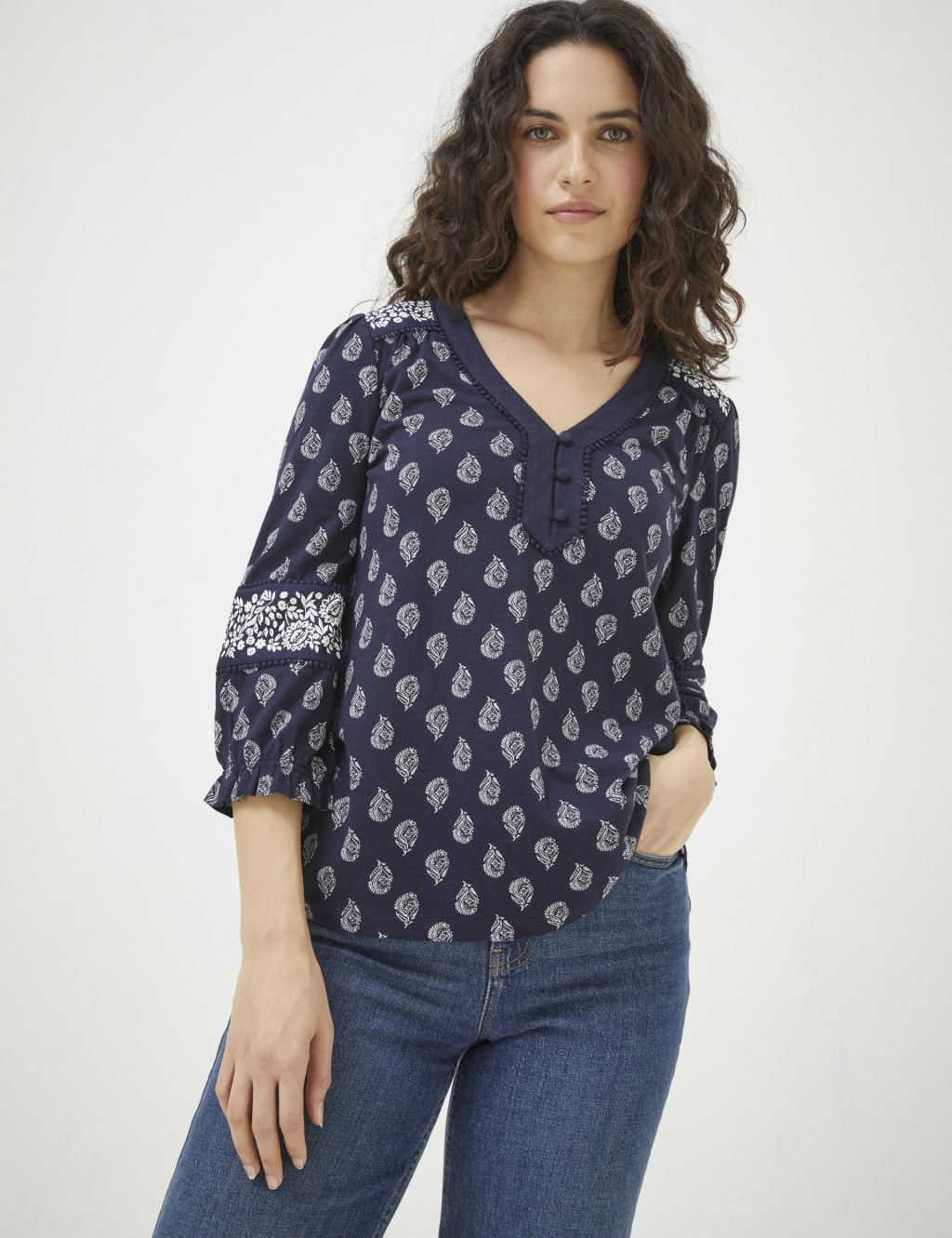 Cotton Modal Blend Floral Top image 3